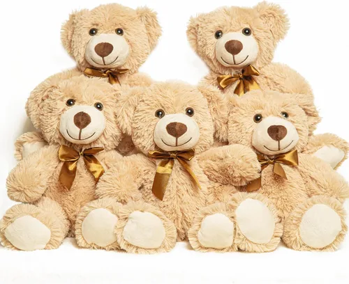 Miniatura 8 de Paquete de 12 Osos de Peluche 34.3 cm Osos de Peluche Pequeños para Ducha de Bebé Adornos de Centro de Mesa para Navidad, San Valentín, Día de la 12