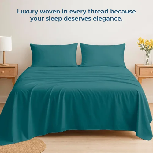 Miniatura 40 de Royale Linens Sábana encimera de tamaño individual XL 100% Algodón Orgánico – Super suave – Sábanas superiores de percal – Sábana encimera