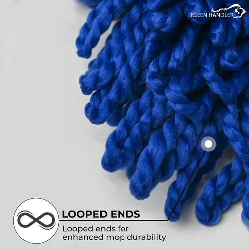 Miniatura 9 de Kleen Handler Trapeador de polvo de microfibra de 48 pulgadas Reemplazo de cabezal de trapeador comercial lavable extra grande, paquete de 6 Azul