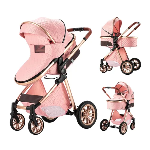 Miniatura 11 de Cochecito de bebé 2 en 1 con función de cochecito, plegable, portátil, cómodo, para bebés de 0 a 36 meses (negro)
