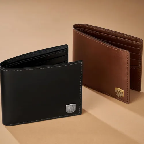 Miniatura 16 de Fossil Ryan - Cartera plegable de piel con bloqueo RFID y ventana de identificación abatible para hombre