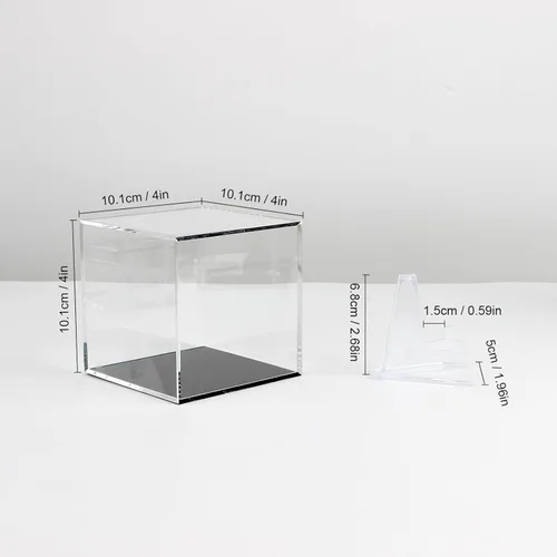 Miniatura 7 de Caja de exhibición de recuerdos de acrílico transparente, caja de soporte de exhibición de caballete de acrílico y soporte para relojes, cápsulas