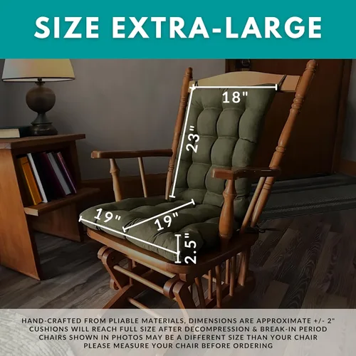 Miniatura 3 de Barnett Home Decor Cojines de microgamuza para mecedora, relleno de espuma de látex, cojín para el respaldo y el respaldo, gamuza vegana
