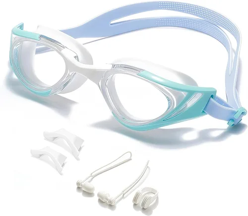Miniatura 17 de Gafas de natación, visión súper clara, gafas de natación para adultos, adecuadas para todo tipo de programas de natación Negro Blanco
