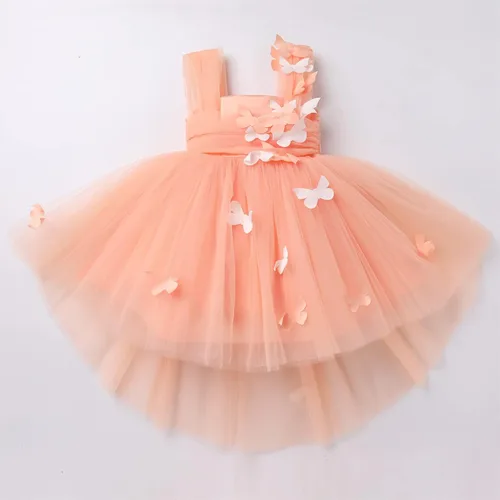 Miniatura 4 de Vestido de tutú con lentejuelas y lazo alto y bajo, vestido de pétalos de encaje, princesa, concurso, boda, fiesta de cumpleaños, vestido formal