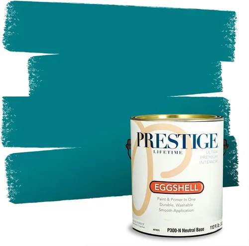 Miniatura 182 de Prestige Paints. - Base y pintura para exteriores en un solo galón, 1 galón. plano, comparable con Sherwin Williams Topsail. SW6799-PCM
