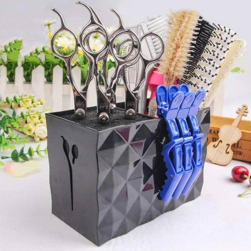 Miniatura 3 de JIAKAI Caja profesional de tijeras de salón para estilista Tijeras Estuche titular Caso. Peines de peluquería Clips Caja de almacenamiento (negro)