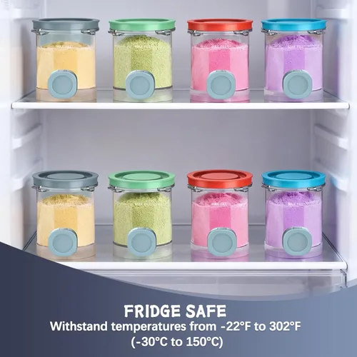 Miniatura 8 de Pintas de repuesto y tapas de colores para creami Ninja Swirl NC700, NC701 Series Ice Cream & Soft Serve Makers, paquete de 4 recipientes de crema