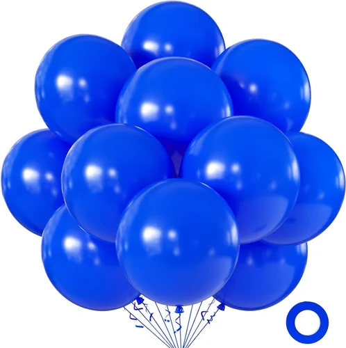 KALOR Globos de color azul Klein de 18 pulgadas, 10 globos de látex mate azul oscuro globos redondos grandes para bodas, baby shower, fiestas de