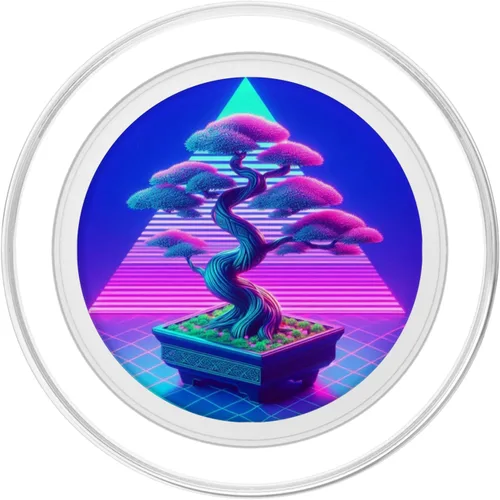 Miniatura 2 de Bonsai Tree Vaporwave Retrowave Synthwave Outrun Aesthetic PopSockets Adhesive PopGrip