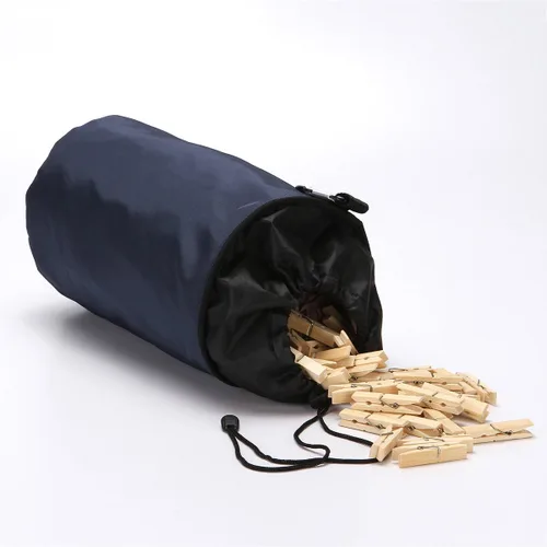 Miniatura 2 de Pinzas para la ropa colgante, organizador de clavijas, bolsas de almacenamiento, a prueba de polvo (azul marino)