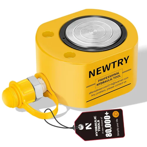 NEWTRY Cilindro hidráulico de 20 toneladas de elevación Jack Porta Power 0.51 "de perfil bajo hidráulico Ram Jack Mini, portátil para construcción