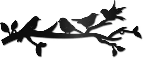 Miniatura 9 de CREATCABIN Decoración de pared de metal con pájaros en la rama, decoración de pared de pájaros negros, escultura de pájaros negros, decoración