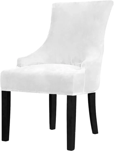 Miniatura 38 de Lellen Funda elástica de terciopelo para silla con respaldo de ala, funda protectora reutilizable para comedor, banquete, decoración del hogar, etc.
