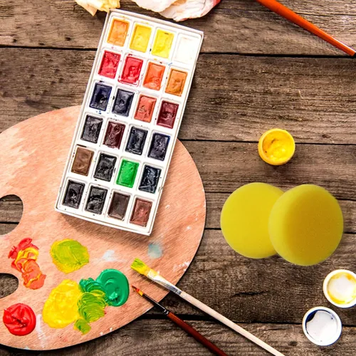 Miniatura 4 de Paquete de 24 esponjas redondas de 2.8 pulgadas, esponjas de pintura amarillas, esponjas de cerámica, esponjas de pintura para pintura