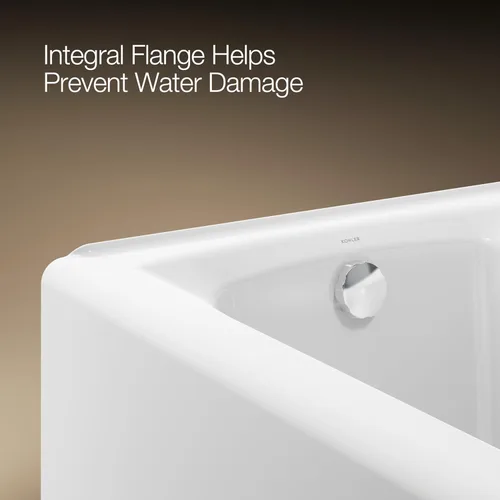 Miniatura 9 de KOHLER 505-0 Mendota - Bañera de hierro fundido de 60 x 32 pulgadas con drenaje izquierdo, bañera con delantal integral y soporte lumbar