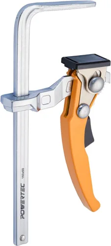 Miniatura 9 de Powertec 71542V - Abrazadera de mesa con trinquete de liberación rápida para MFT y sistema de guías, capacidad de 7 pulgadas (178 mm) x 2-3/8