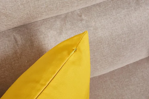 Miniatura 5 de TangDepot - Fundas de almohada decorativas hechas a mano, 100% lona de algodón sólida / fundas de almohada, (40x40 cm, Amarillo)