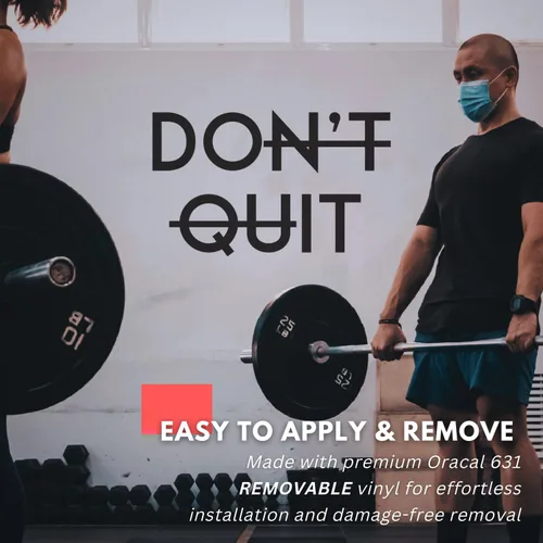 Miniatura 4 de My Vinyl Story - Calcomanía de pared motivacional con frase en inglés "Don't Quit Do It" para el hogar, gimnasio, fitness, deportes, entrenamiento