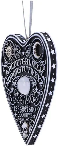 Miniatura 2 de Nemesis Now Spirit Board - Adorno colgante de planchette de 3.3 in, resina, negro, adorno colgante de tablero espirituoso, decoración festiva