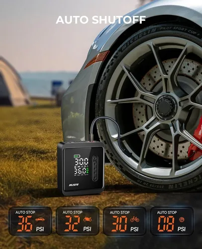 Miniatura 5 de Inflador de neumáticos, compresor de aire portátil, bomba de aire inalámbrica de 150 PSI para neumáticos de automóvil, batería 3 veces más rápida