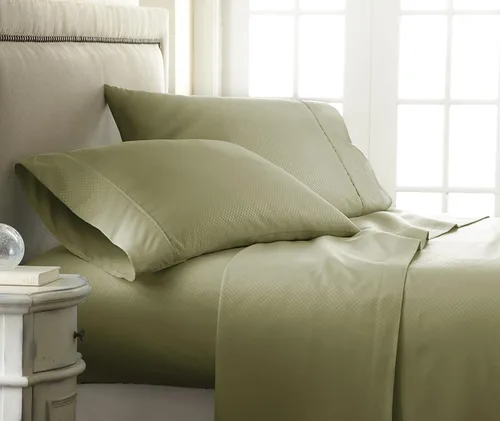 Miniatura 16 de ienjoy Home - Juego de sábanas de 4 piezas con estampado a cuadros en relieve, color crema 2-Crema a cuadros