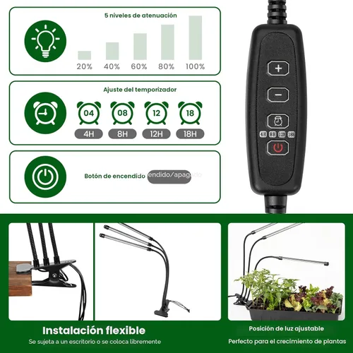 Miniatura 6 de SOLIGT Kit de inicio de semillas de 60 celdas con luz de crecimiento y alfombrilla térmica, bandeja de inicio de semillas con cúpula de 4.3
