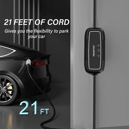 Miniatura 5 de Cargador EV de nivel 1+2, 16 amperios 110-240 V, cargadores eléctricos portátiles SAE J1772 para automóvil, estación de carga EV enchufable