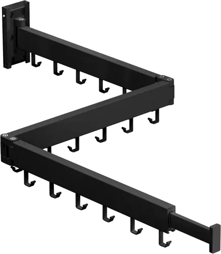 Miniatura 10 de Tendedero para ropa montado en la pared, tendedero de ropa, tendedero de lavandería montado en la pared, estantes de secado plegables
