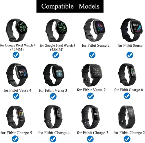 Miniatura 5 de Extensores de correa de reloj de 0.866 in para Google Pixel Watch 4 3 o Fitbit Sense 2 1/Versa 4 3 2/Charge 6 5 4 3 2, bandas extensoras de silicona