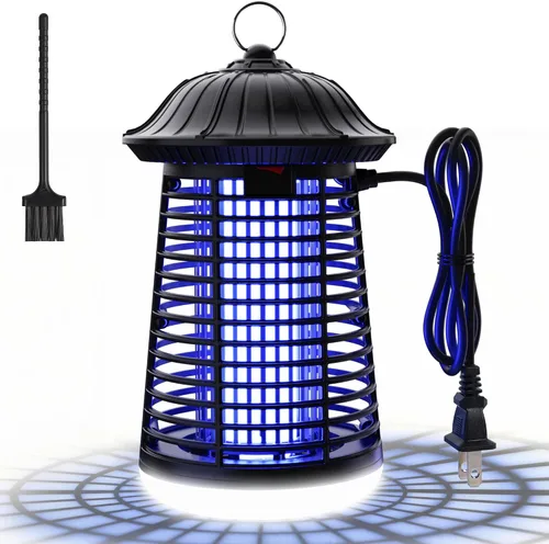 Miniatura 8 de Exterminador de insectos para exteriores/interiores, matamosquitos electrónico de alta potencia 4200 V, resistente al agua, bombilla de lámpara