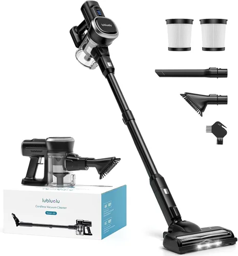 Miniatura 7 de Lubluelu Aspiradora inalámbrica, aspiradora de palo recargable inalámbrica con motor sin escobillas ligero de 235W, diseño autoportante y manual