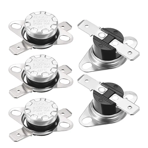 Miniatura 47 de uxcell KSD301 Termostato 32.0 °F/32 ° F 10 A Normalmente Cerrado N.C Ajuste Snap Disc Interruptor de temperatura para microondas, horno, cafeteras 2