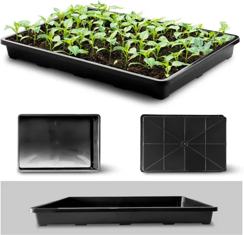 Miniatura 3 de RooTrimmer Paquete de 5 bandejas para macetas de vivero, bandeja de transporte y sujeción para plantas para macetas de inicio de semillas, Negro