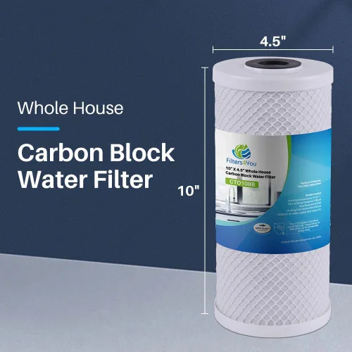 Miniatura 2 de CFS Cartucho de filtro de agua de bloque de carbono de alto flujo de 10 x 4.5 pulgadas compatible con modelos HDX HDX4CF4 - Elimina el mal sabor