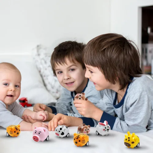 Miniatura 3 de WODMAZ Paquete de 12 autos de tracción hacia atrás, mini juguetes de animales para niños y niñas, regalo de cumpleaños, bolsas de regalo, regalos