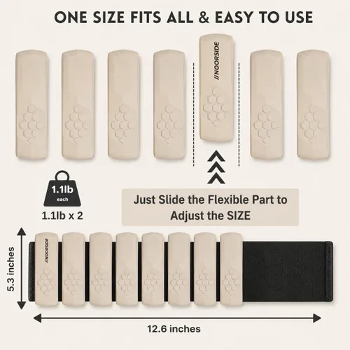 Miniatura 6 de Pesas de tobillo y muñecas Adujstable para mujeres y hombres Juego de 2 (1.1 libras cada una) Talla única Perfecto para caminar, correr, CREMA