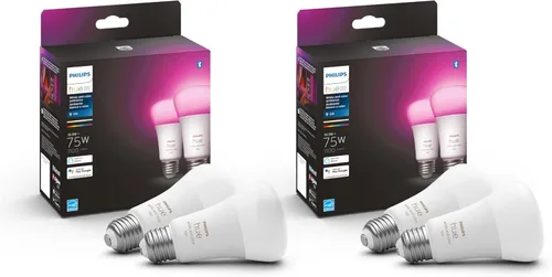 Miniatura 9 de Philips Hue - Paquete de 2 bombillas LED A19, compatibles con Bluetooth y Zigbee (opcional Hue Hub), activadas por voz con Alexa y Google Assistant