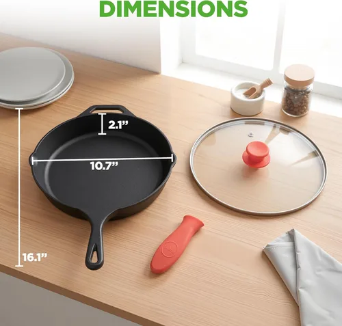 Miniatura 7 de NutriChef 10 "Pre-sazonado de hierro fundido PFOA-Free Horno Cocina Nón