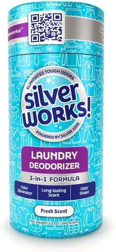SilverWorks! Desodorizador de lavandería, potenciador de aroma en lavado, eliminador de olores 3 en 1, aroma de larga duración, protege contra