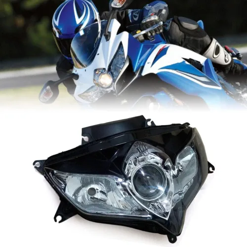Miniatura 35 de Ensamble de lámpara de faro delantero para motocicleta compatible con Yamaha YZF600 R6 2006 2007 06 07 YZF-R6 Faro frontal transparente para moto