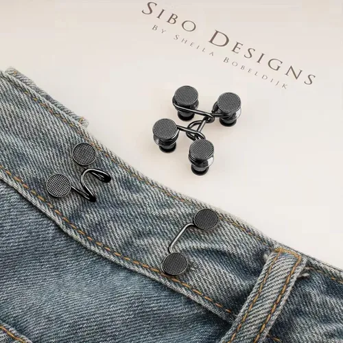Miniatura 2 de Juego de 6 tensores de cintura para pantalones, juego de hebilla de cintura ajustable, botones de mezclilla, clip de ajuste sin costura a