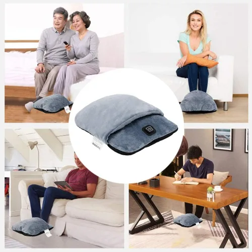 Miniatura 3 de Calentador de pies eléctrico con calefacción, calentador de pies para hombres y mujeres con 3 ajustes de temperatura, apagado automático de 45
