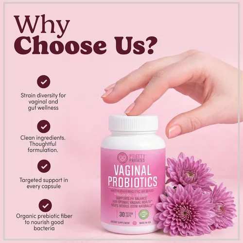 Miniatura 6 de Pretty Privates Probióticos vaginales para mujeres, salud vaginal, equilibrio de pH a partir de un suplemento probiótico, no un supositorio, 60