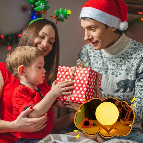 Miniatura 6 de Luz nocturna de baloncesto, regalos para papás y hombres aficionados al baloncesto, lámpara de habitación con control remoto, 16 colores cambiantes