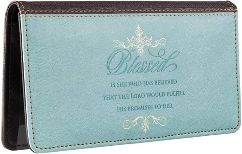Miniatura 4 de Billetera y chequera de cuero sintético y mensaje cristiano, guarda duplicados de cheques y tarjetas de crédito, para mujeres y hombres, Luke, Uno