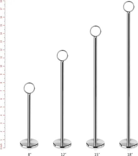 Miniatura 2 de New Star Foodservice 23305 - Soporte para números de mesa con clip de anillo/soporte para números/soporte para tarjetas, 18 pulgadas, juego de 12