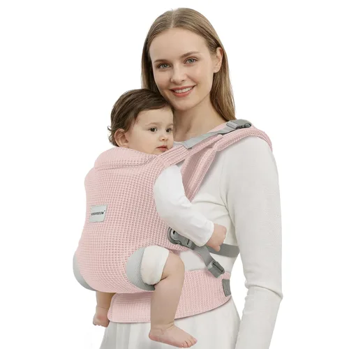 Miniatura 10 de MISSWISDOM Portabebés para bebé de recién nacido a niño pequeño, portabebés ajustable fácil para niños pequeños de 3 a 13.6 kg, portabebés Negro