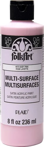 FolkArt Pintura acrílica para manualidades multisuperficie, 8 onzas, rosa bebé