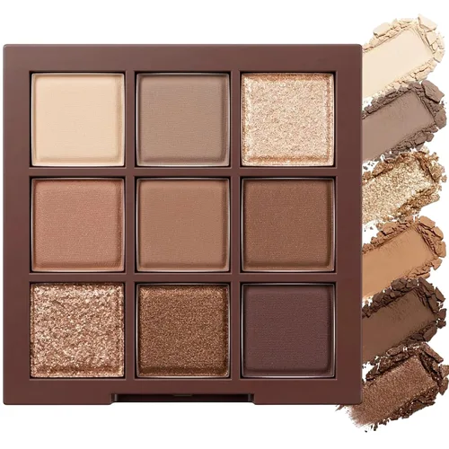 Miniatura 40 de Erinde Paleta de maquillaje de sombra de ojos de 9 colores con purpurina y lavanda brillante y mate, violeta, malva, púrpura oscura, plateado